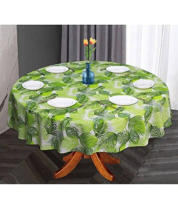 Oasis Hometex Printed Cotton 6 Seater Round Table Cover ( 152 x 152 ) cm Pack of 1 Green