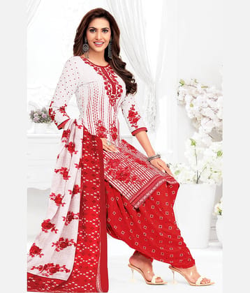 shree jeenmata collection Women Cotton Printed Straight Kurti With Patiala Salwar ( White )