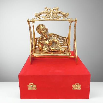 Aluminium Showpiece Garden Jhula Ganesh (ASMAS459 G)