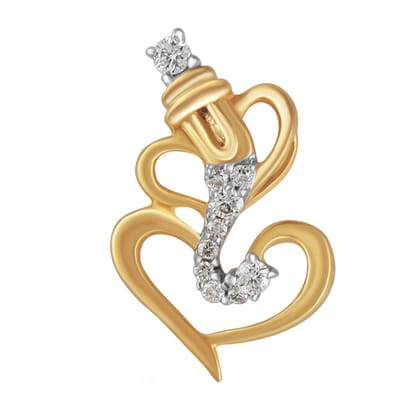 Senco Gold Dancing Ganesha Kids Diamond Pendant (1.4 gram / 0.08 Ct / HI-SI / 18K Yellow Gold)