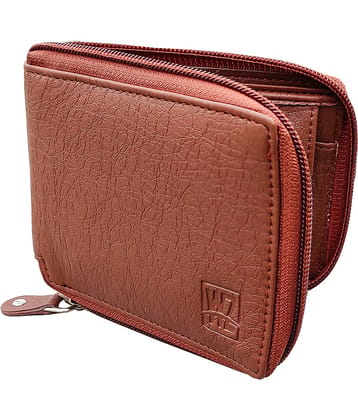 WENZEST - Tan Canvas Men's Zip Around Wallet ( Pack of 1 )