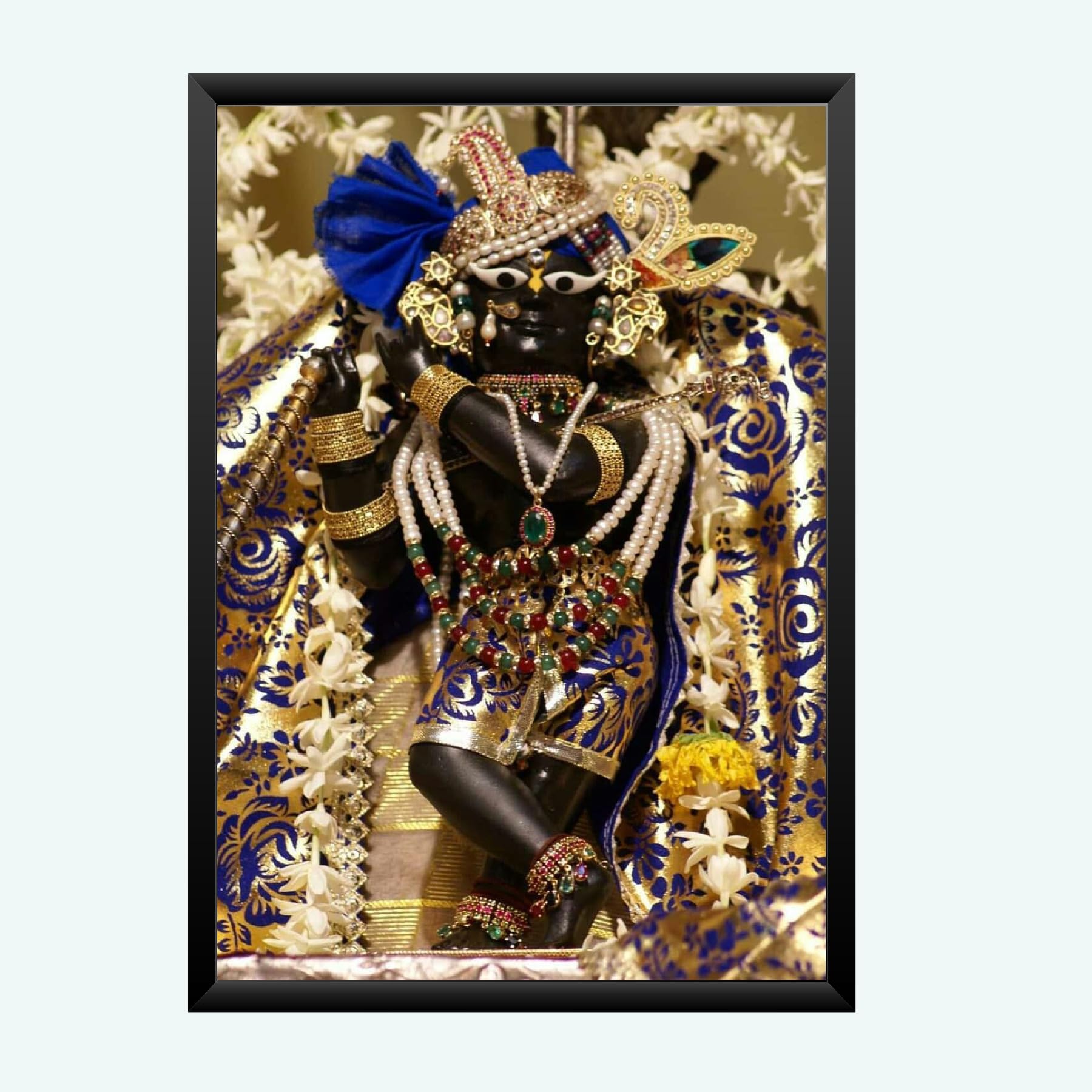 NOKKES Radha Raman ji Vrindavan Radha Raman Thakur Ji Photo Frames Religious Photo frame 5X7 Inch Photo Frame_QWW65