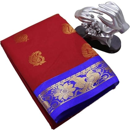 Korvai Border Art Silk Butta Saree