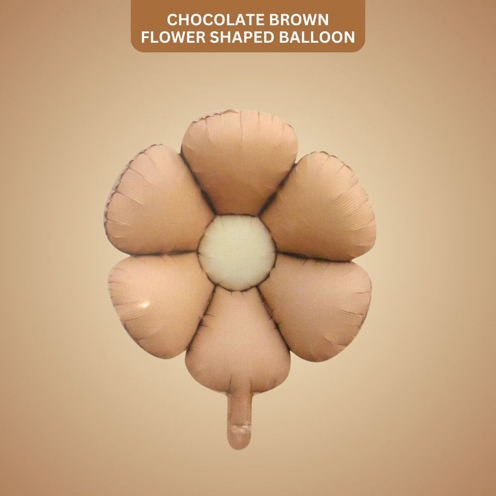 Chocolate Brown Flower Shaped Balloon - Air Filled - 24 inches - 1PC - Party and Festive Needs | Buy online on ZillyBuy