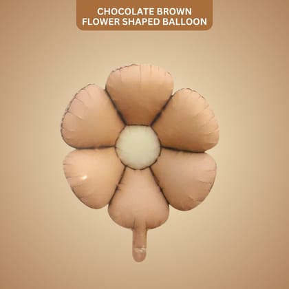 Chocolate Brown Flower Shaped Balloon - Air Filled - 24 inches - 1PC