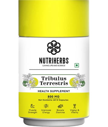 Nutriherbs Tribulus Terrestris 800mg - 60 Capsules | For Enhanced Performance, Muscle Mass & Energy