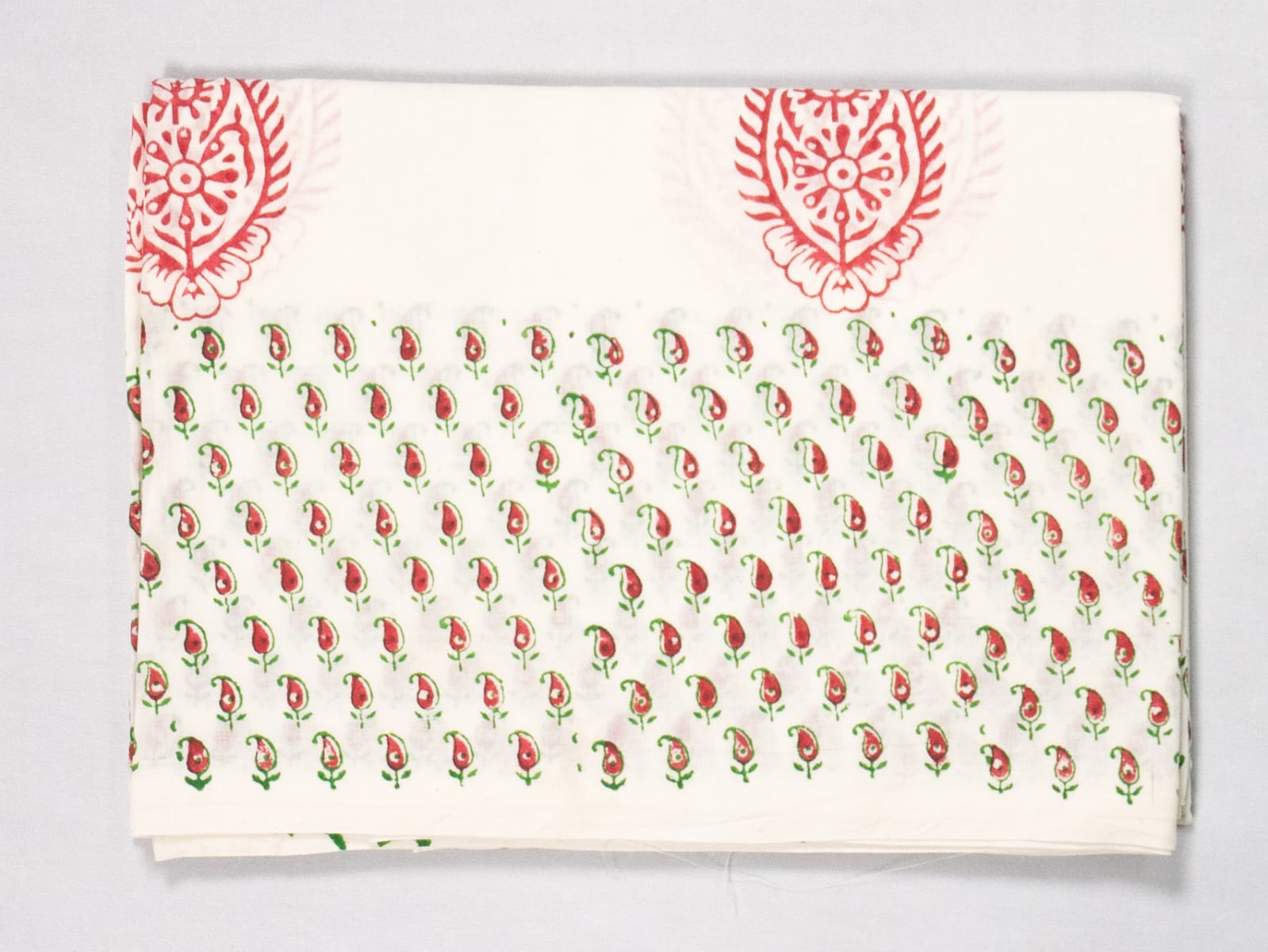 Red and Green  kalankaari screen  Print silk saree