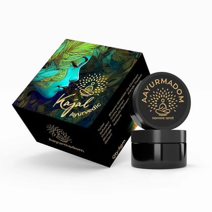 AAYURMADOM Herbal Kajal for All Ages - Gentle, Lead-Free, Waterproof with Bee Wax & Cow Ghee AAYURMADOM Herbal Kajal for All Ages - Gentle, Lead-Free, Waterproof with Bee Wax & Cow Ghee