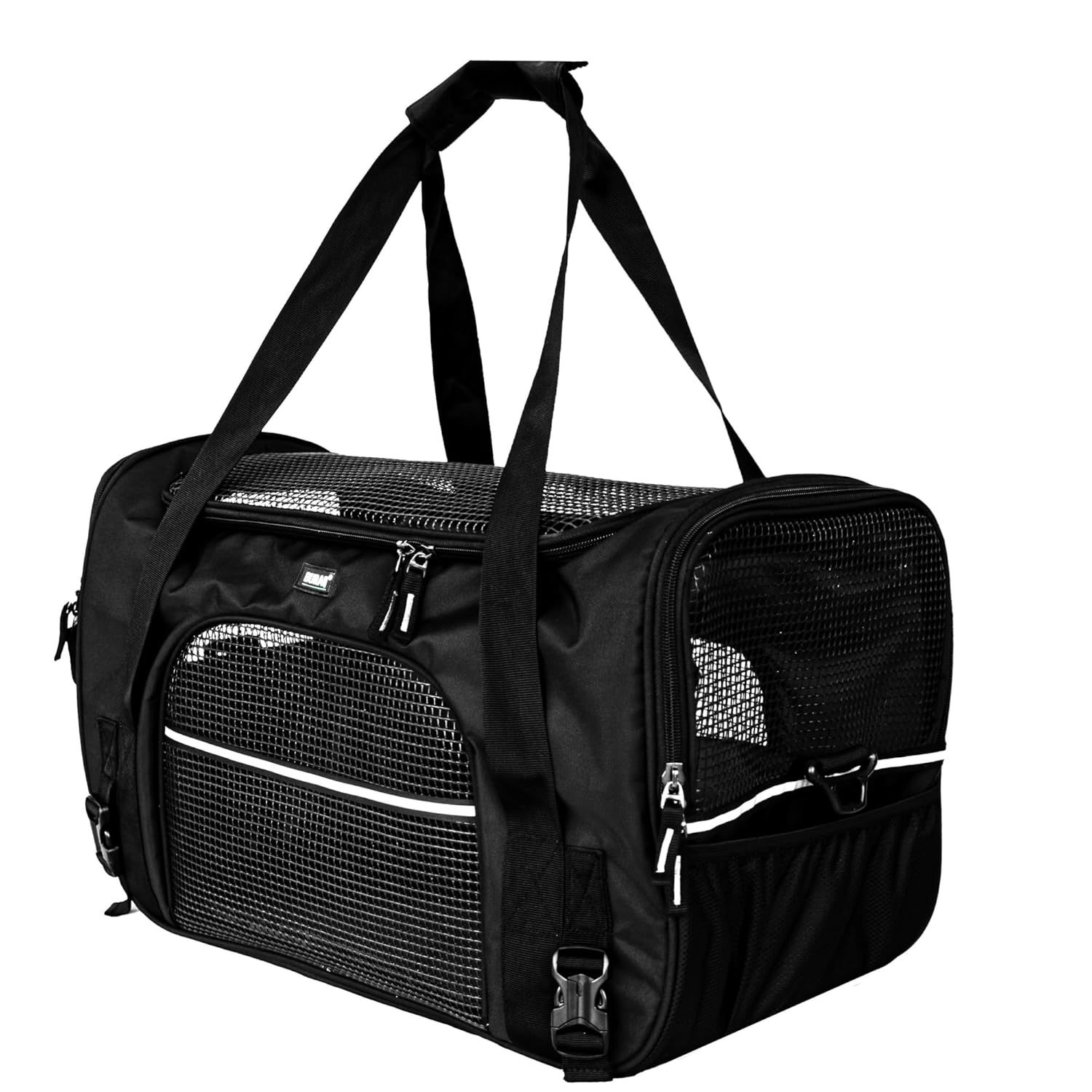 Buraq Soft Sided Cat Carrier - Lightweight, Airline Approved Pet Travel Bag with Mesh Windows, Comfortable & Durable Design for Cats (Upto 15 Kg)