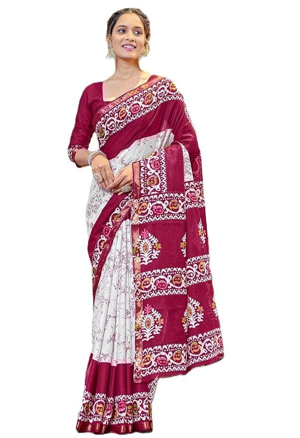 Women's Mul Cotton Printed Saree
