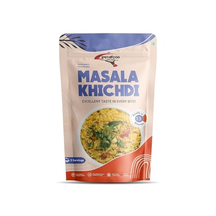 INSTAFOOD Masala Khichdi | Ready to Eat & Cook Meal | 3-4 Servings | After Cooking Gets 700 gm to Serve | Zip Lock Packaging | Vegetarian Meal | Just Add Water and Cook, 150 gm