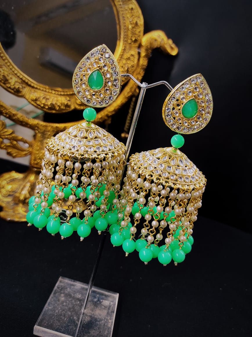 ZEVAR I High Quality Kundan Earrings