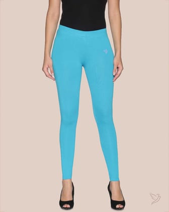 Cotton Ankle Legging - Cyan Cyan-S / Cyan Cyan