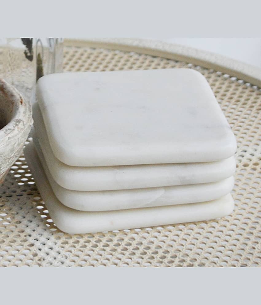 KRAFT CLOUDS Marble Square Coasters - Pack of 4