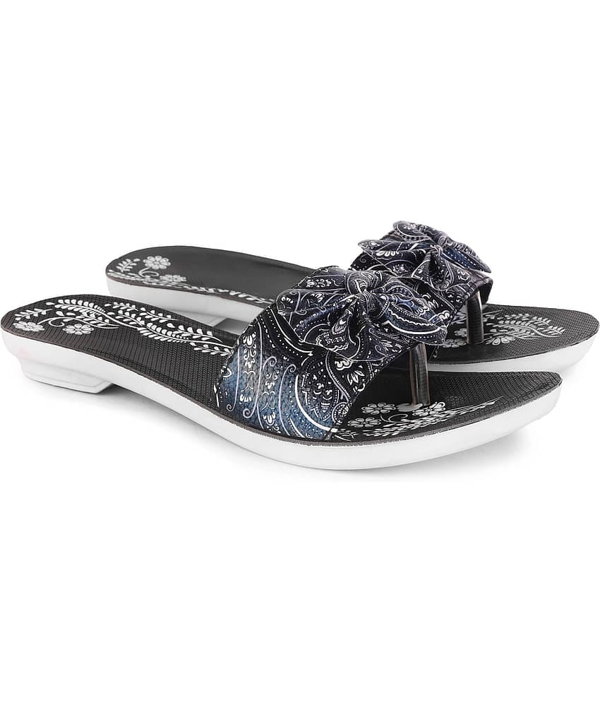 PENNEN Black Women's Thong Flip Flop