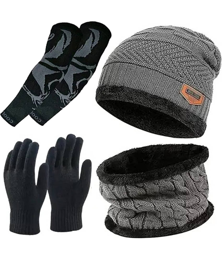 Benicia Pack of 2 Woollen Men's Cap ( Black )