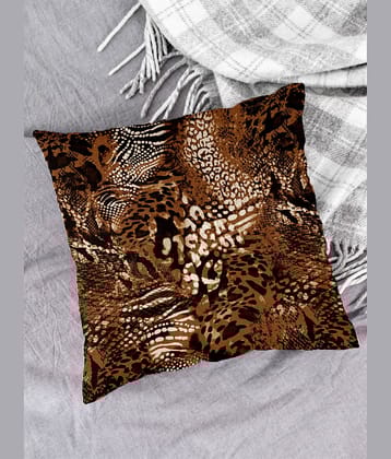Houzzcode - Water Repellent Brown Polyester Pillow Covers 40x40x3 ( Pack of 1 )
