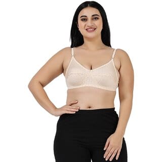 Women Printed Medium Coverage Non Padded Bra(Peach) Women Printed Medium Coverage Non Padded Bra(Peach)