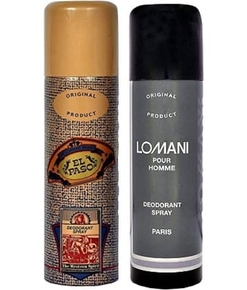 LOMANI 1 EL PASO , 1 LOMANI PO UR HOM ME , DEODORANT , 200ML EACH ( PACK OF 2)