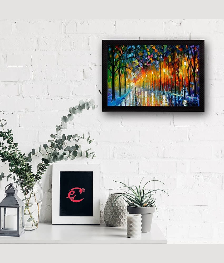 eCraftIndia Lovely Rain View Satin Matt Texture UV Art Painting