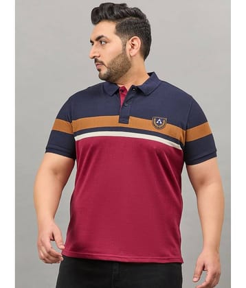 AUSTIVO Cotton Blend Regular Fit Striped Half Sleeves Men's Polo T Shirt - Multicolor ( Pack of 1 )
