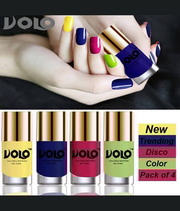 VOLO Grand Shine lasting High Definition Nail Polish Multi Glossy Pack of 4 39 mL