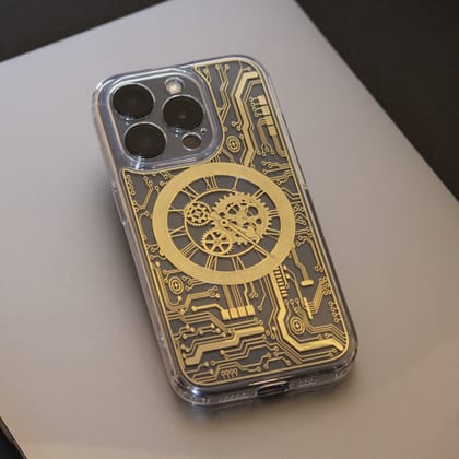 Gold 3D Electroplated Circuit Case-iPhone 15 Pro