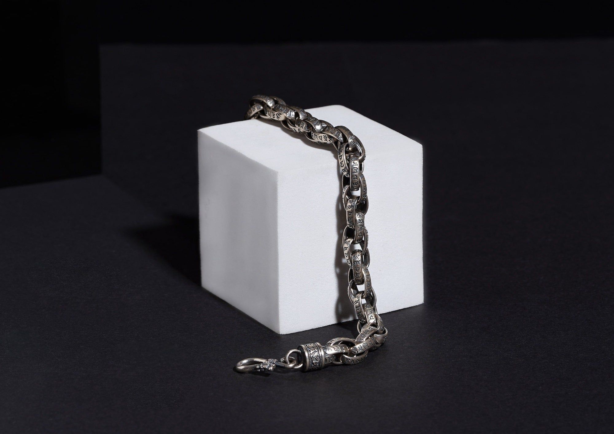 Cosmic Chant Oxidised Silver Bracelet