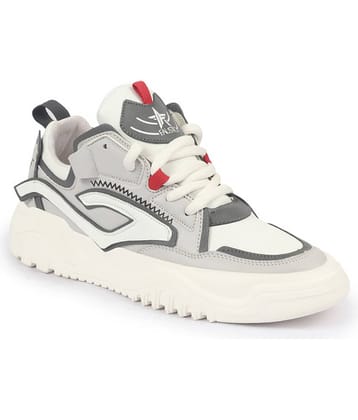Fausto Colorblocked Mid Top Chunky Lace Up Sneaker Shoes Grey Men's Sneakers