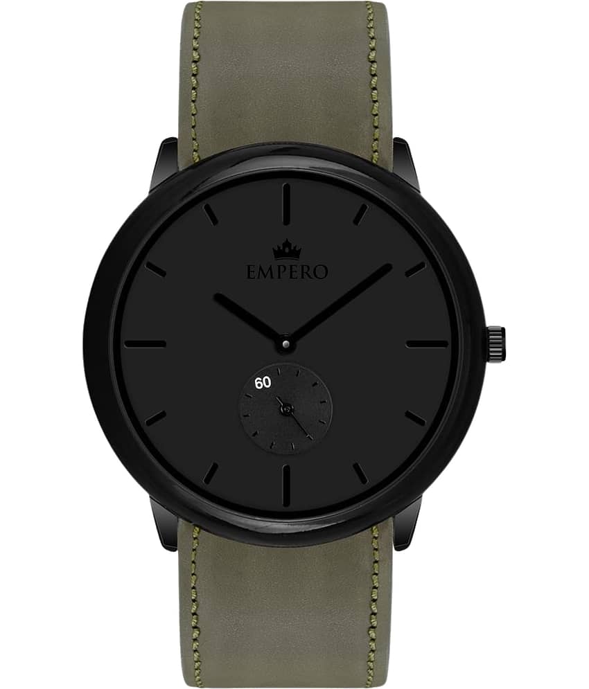 EMPERO Light Grey Leather Chronograph Men's Watch
