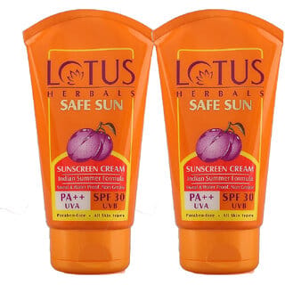 Lotus Herbals Safe Sun Sunblock Spf 30 Pa++ Black Plum Extract Suitable For All Skin Types 100G ( Pack Of 2 )