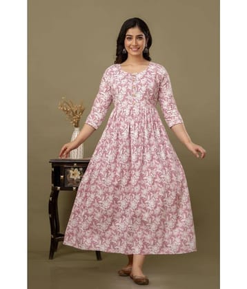 Nevisha Style Pink Cotton Maternity Kurta Single