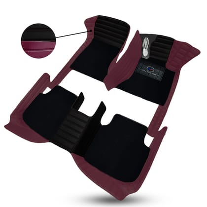 Autofurnish 9D Exclusive Combination Custom Fitted Car Mats For Datsun Go 2014-Black Grape Wine
