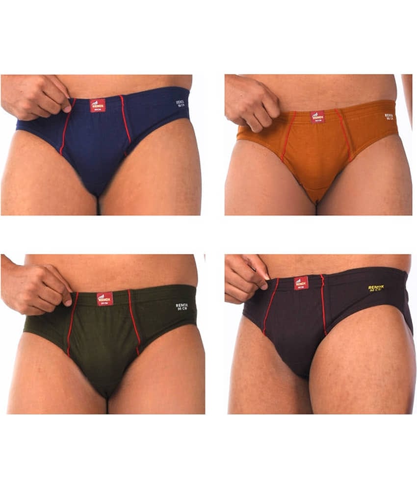 Renox Pack of 4 Cotton Blend Briefs For Men's ( Multicolor1 )