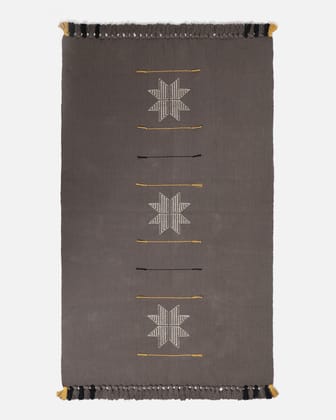 Cami Extra Weft Dhurry-Medium Black / 36" X 60" / Cotton x Cotton
