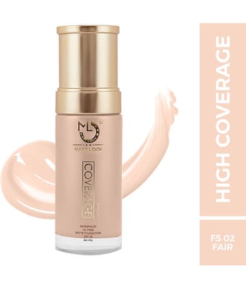 Mattlook High Coverage Waterproof Oil Free Matte Foundation SPF 25, Light (45gm)