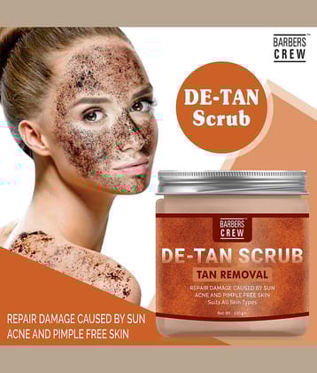 Barbers Crew D-Tan Facial Scrub For Skin Brightning & Tan Removal Scrub For Facial Scrub 100 gm