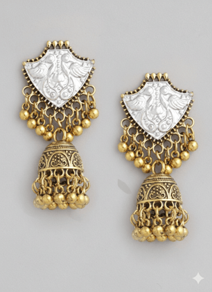 JustPeachy Gold-Plated Dome Shaped Jhumkas