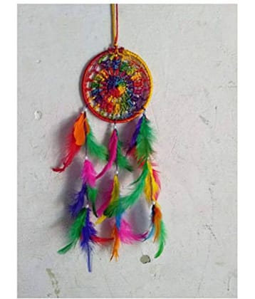 Feng Shui Yantra Vastu Gift Idols & Figurines Feather Multicolour Dream Catcher Hanging