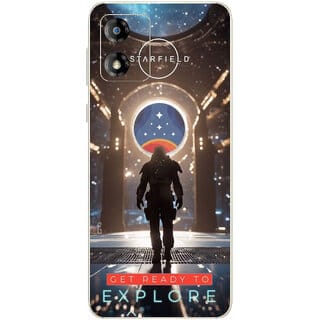 Yug Emporium Moto E13 Explore Astronaut 3D Premium Theme Full Back & Side Coverage (Back Cover Multicolor)