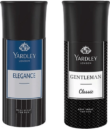 Yardley London Elegance Body Spray - For Men,150 ml each,pack of 2