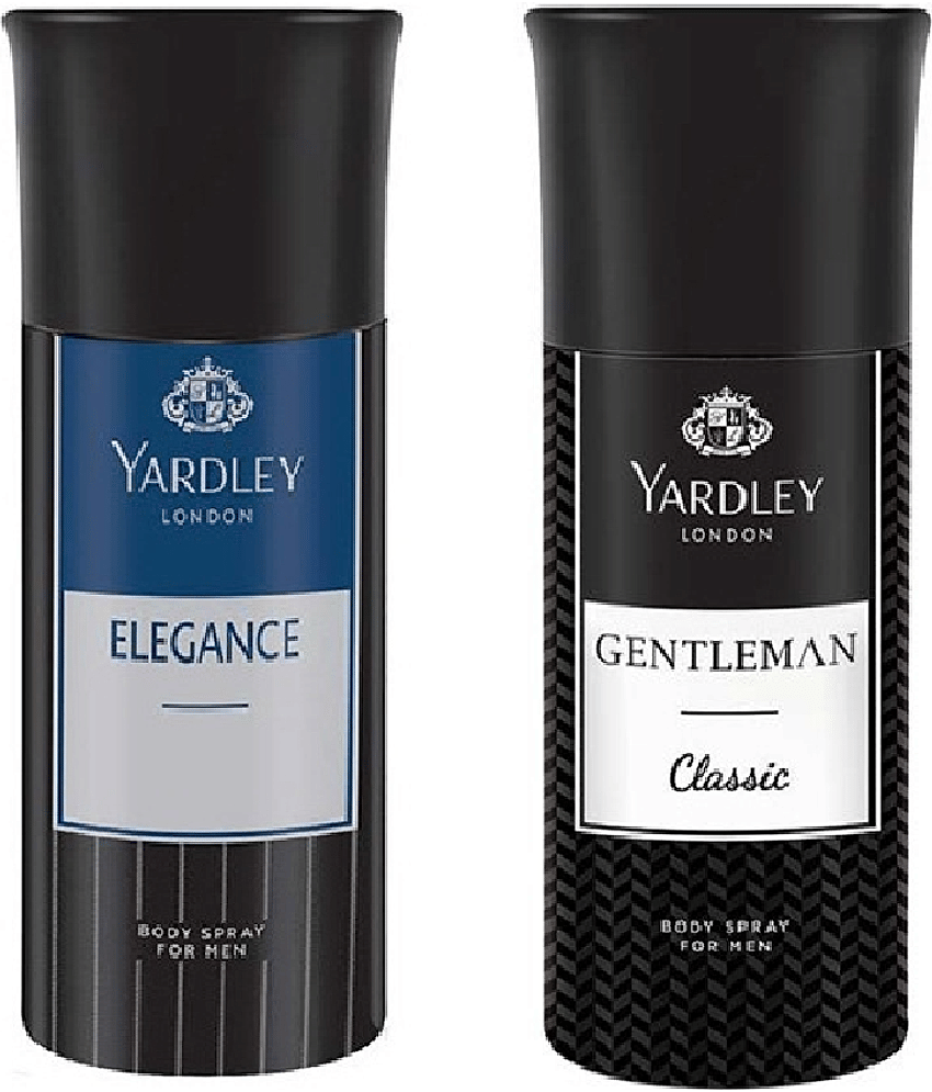 Yardley London Elegance Body Spray - For Men,150 ml each,pack of 2