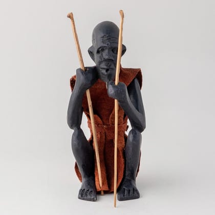 Eyaas Hand-Carved Mahogany Maasai Elder Wooden Sculpture  6 Inches