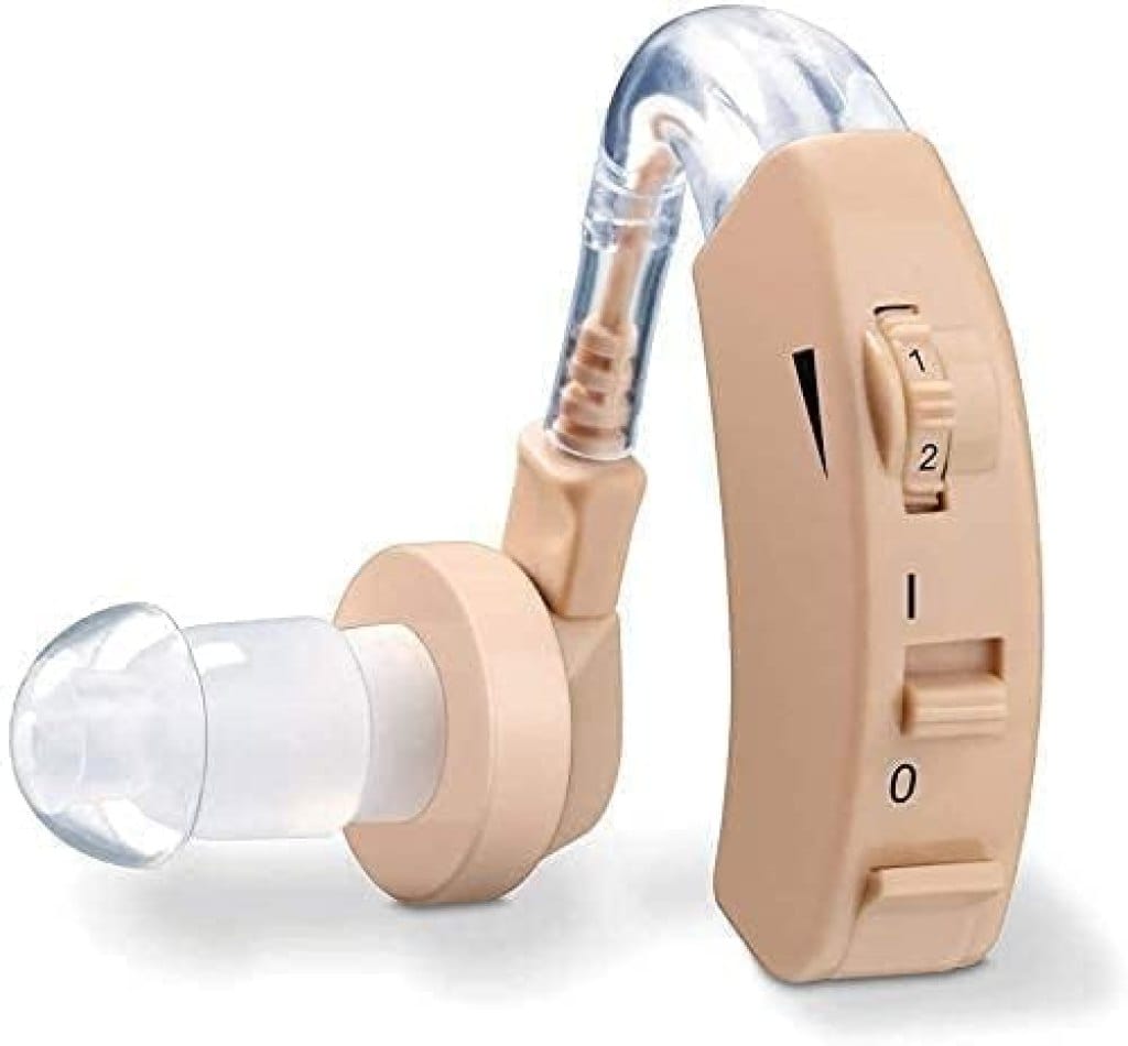WUGO::Smallest Ear Machine High-Power BTE Advanced Cyber Sonic Hearing Aid with 6-Level Volume Control, Hearing Aid Bionic Ear Sound Amplifier, Ideal Ear Machine for Seniors & Hearing Support For Old Age (Beige)