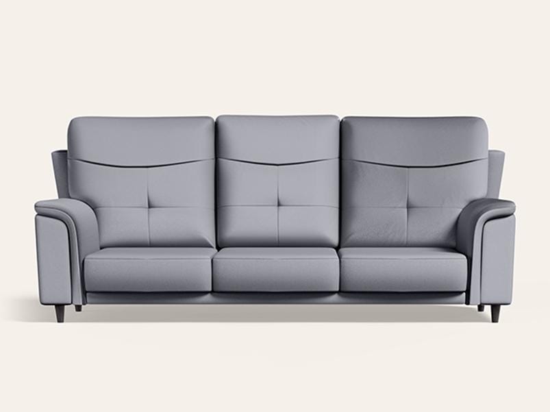 Opulence 3 Seater Synthetic Leather Sofa (1-Year Warranty, Solid Wood, Nimbus Grey)