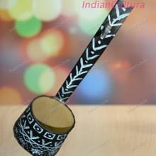 Traditional Tribal One-String Canjo Apang Wooden Banjo Instrument Hand Painted