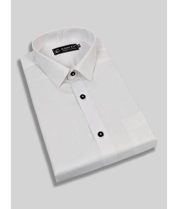 Comey Cotton Blend Regular Fit Solids Full Sleeves Men's Casual Shirt - White ( Pack of 1 )