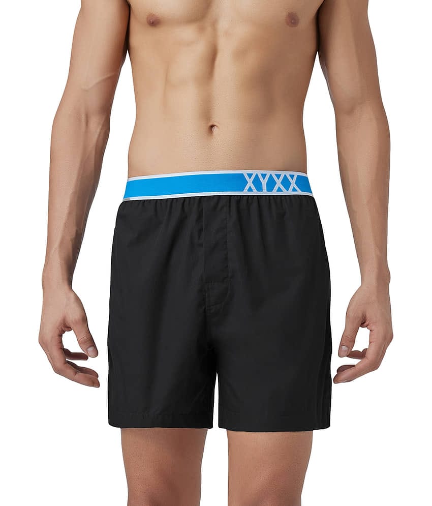 XYXX Pack of 1 Cotton Boxers For Men's ( Black )