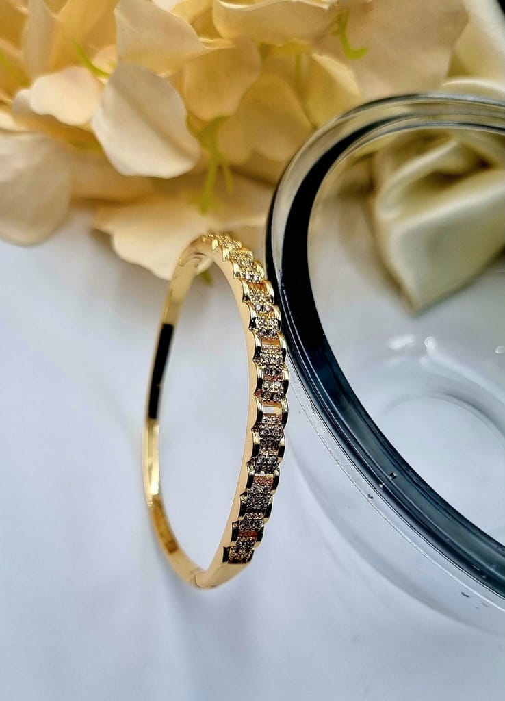 "Radiant Elegance: CZ Stone Bangle Bracelet"