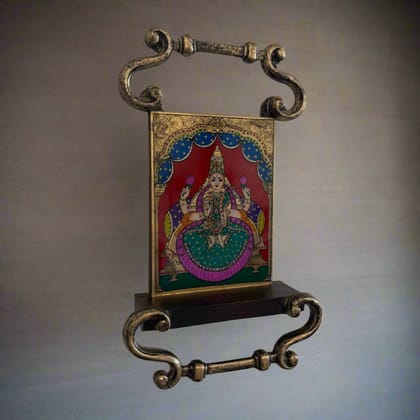 Wooden framed glass Tanjore : Lakshmi 6